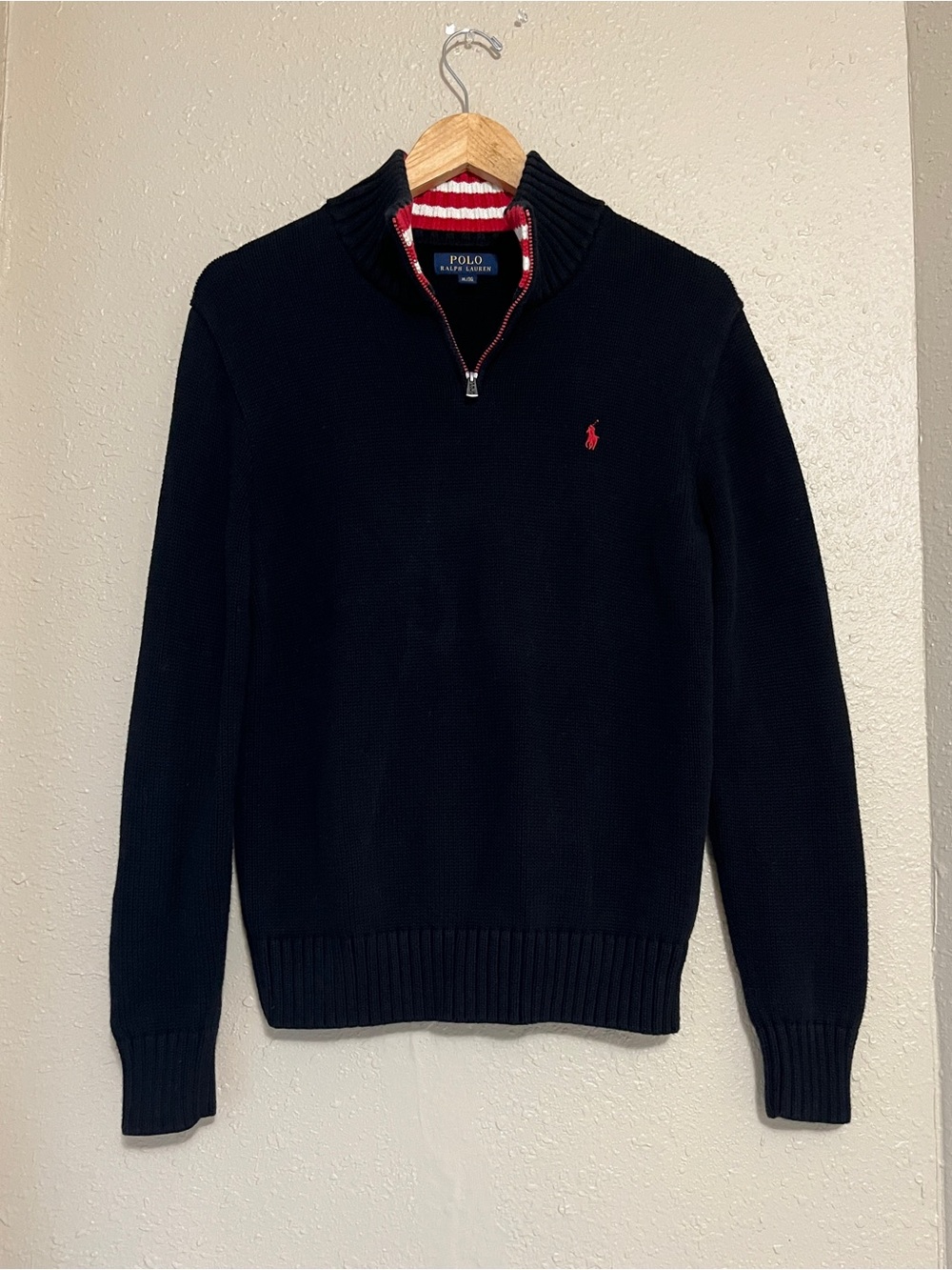 Polo by Ralph Lauren Youth Boys Black Cotton Half-ZipSweater Knit Youth XL 18-20